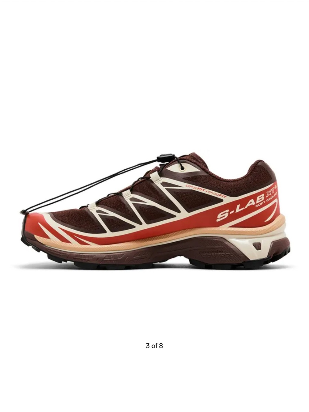 Salomon S-LAB XT-6 Trail Shoe in Burgundy, Red & Cream